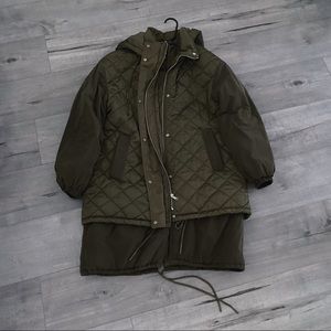 Zara Olive Puffer Jacket